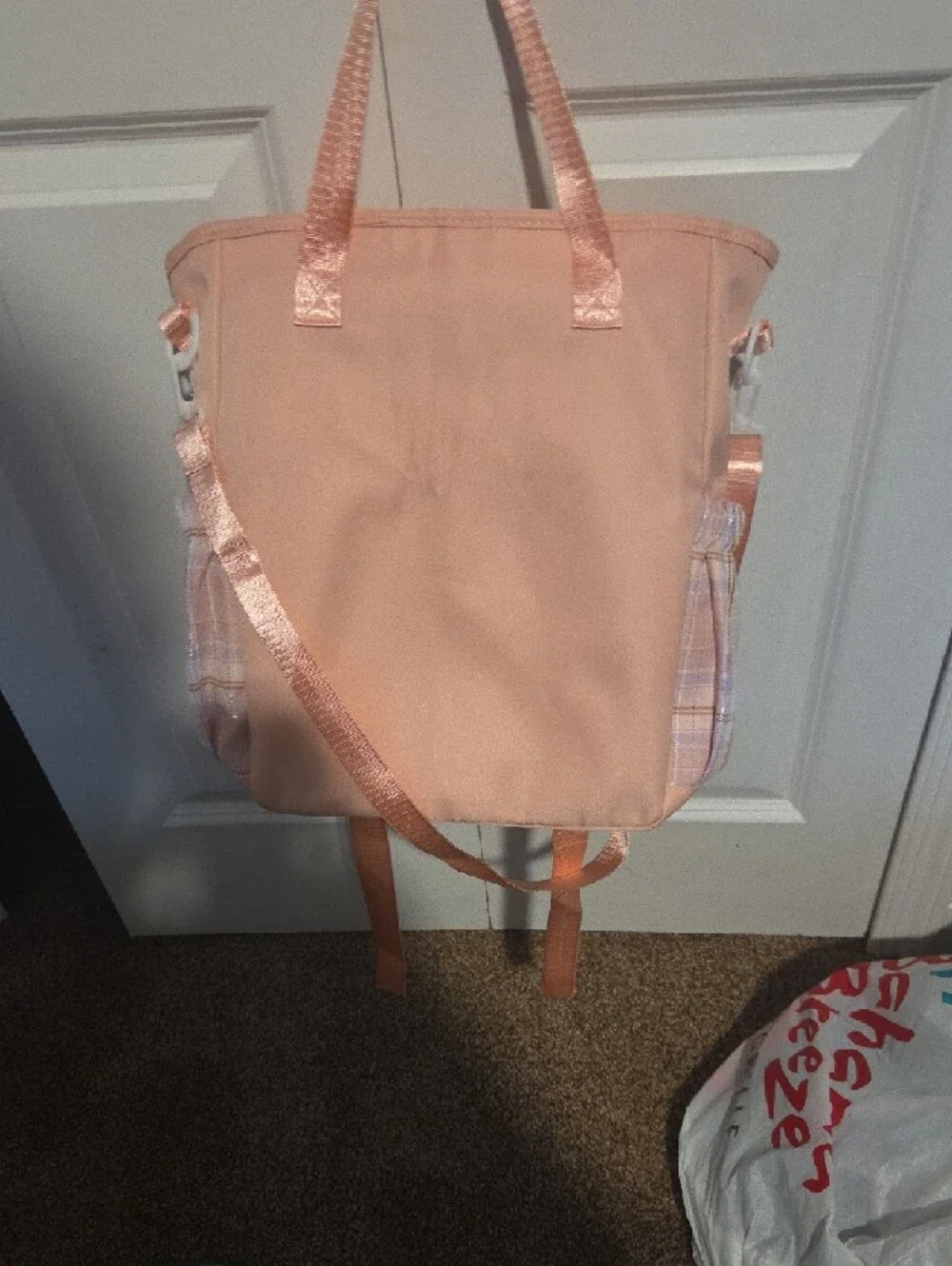 Peach Cat Embroidered Tote Bag for Women